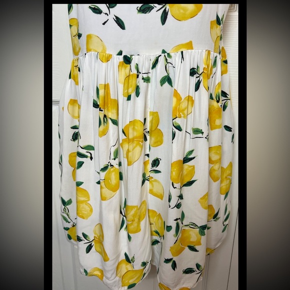 KATE SPADE Lemon Beach Romper Yellow Summer Smocked Spaghetti Strap Small - Picture 4 of 9